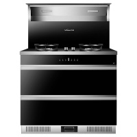 万和（Vanward）V2集成灶 集成一体灶 抽油烟机燃气灶具消毒柜套装 玻璃台面 保洁款