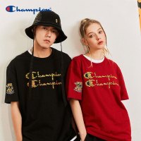 冠军 Champion 印花LOGO短袖百搭 潮流情侣款短袖男女T恤