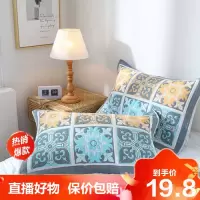[精品特卖]夏季吸汗透气棉纱布枕巾棉成人四季单人情侣枕头巾一对装枕巾冰星梦