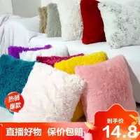 [旗舰直营]ins风北欧长毛绒抱枕沙发靠枕汽车床头靠垫办公室公主粉少女心冰星梦