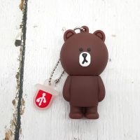 卡通u盘128g64g32g16g可爱女生学生情侣手机电脑两用车载优盘|站姿布朗熊 32GB