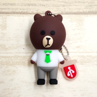 卡通u盘128g64g32g16g可爱女生学生情侣手机电脑两用车载优盘|职业布朗熊 64GB