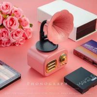 新创意复古蓝牙音箱留声机迷你插卡收音电脑音响手机音箱定制