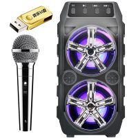 无线蓝牙音箱话筒k歌便携式户外广场舞音响大音量收款语音播报器