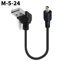 行车记录仪线usb电源线短v3口车载mini多功能弯头老式数据线|黑色●总约25厘米●单弯头●M⑤单*注意方向