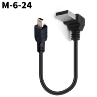 行车记录仪线usb电源线短v3口车载mini多功能弯头老式数据线|黑色●总约25厘米●单弯头●M⑥单*注意方向