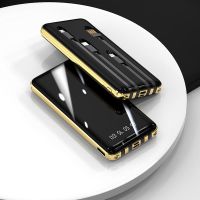 自带线大容量充电宝20000毫安便携手机四线移动电源|尊贵黑[自带四线]提速版 20000毫安