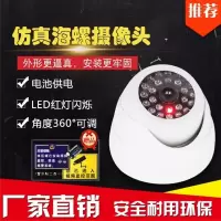 仿真海螺监控圆仿真摄像头假监控器假摄像头仿真监控带灯白黑两色