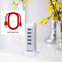 5usb多口充电器插排4a充电头手机id多孔智能插座|帆船+Type-c数据线