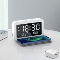 无线充电器iphone12pro11手机快充闹钟xr床头小夜灯magsafe|[白色]配送QC3.0快充头