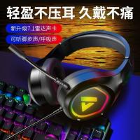 电脑耳机头戴式游戏发光音质耳麦网吧吃鸡神器带麦克风有线耳麦
