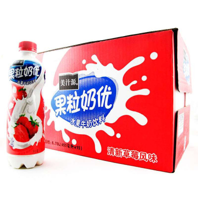 可口可乐美汁源 果粒奶优草莓味 450g*15瓶