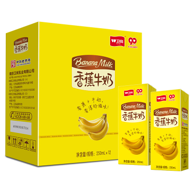 卫岗牛奶250ml香蕉味*12包