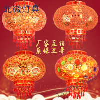 阳台水晶灯笼旋转红色灯笼中式吊灯新年结婚庆乔迁户外走马灯装饰