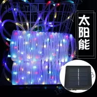 太阳能灯带LED装饰闪烁彩灯户外防水花园景观庭院装饰灯七彩灯条小灯串室外灯饰