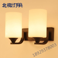 奥本佳双头led床头灯卧室壁灯新中式欧美式酒店宾馆客厅过道楼梯走廊灯