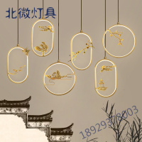 新中式全铜小吊灯客厅卧室餐厅书房特色灯饰简约创意复古灯具