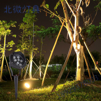 LED户外射灯投光灯照树灯地插灯投射灯防水草坪灯园林工程绿化亮化灯庭院灯七彩变色灯具