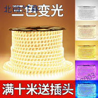 优选灯带led三色 变色七彩家用客厅吊顶灯带条220v户外防水光带软线灯
