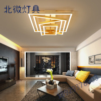 优选客厅灯长方形金色大灯简约现代大气创意北欧轻奢led吸顶灯具套餐