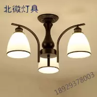 美式简约客厅吊灯家用主卧室吸顶房间水晶灯具餐厅led节能灯套餐