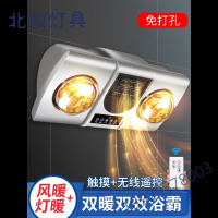 浴霸灯卫生间家用壁挂式风暖浴室挂壁暖风机灯泡挂墙取暖 双暖*高热泡*壁挂[带漏电保护]+遥控+触控*银色奥本佳