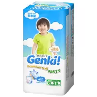 妮飘Nepia Genki进口婴儿内裤型EC装XL码38片超薄干爽婴儿尿不湿学步裤拉拉裤 12-17kg