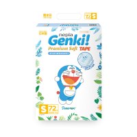 妮飘Nepia 哆啦A梦Genki进口婴儿纸尿裤S码72片 超薄透气宝宝尿不湿4-8kg