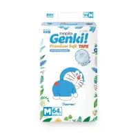 妮飘Nepia 哆啦A梦Genki进口婴儿纸尿裤M码64片 超薄透气柔软宝宝尿不湿6-11kg
