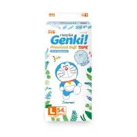 妮飘Nepia 哆啦A梦Genki进口婴儿纸尿裤L码54片 超薄透气干爽宝宝尿不湿9-14kg