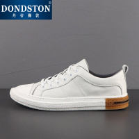 丹帝狮敦品牌(DONDSTON)品牌鞋子男春季2023年新款真皮运动小白鞋