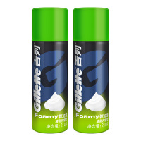 吉列剃须泡沫软化胡须刮胡膏吉利男士刮胡泡剃须啫喱大瓶210g*2瓶 2瓶210g清新柠檬组合装