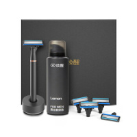 焕醒手动剃须刀6层刀片8件套礼盒(1刀架+5刀头+1剃须泡+1底座) 8件套礼盒装