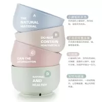 混色[4件套装]小麦秸秆碗家用吃饭碗面碗汤碗塑料碗套装情侣碗创意水果甜品碗