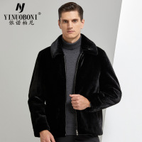 2020新款翻领仿貂绒男士休闲金貂绒外套季时尚短款皮大衣
