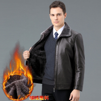 掉皮包换 海宁真皮皮衣男士皮毛一体季绵羊皮翻领皮草加绒皮夹克外套装专柜正品官方旗舰店
