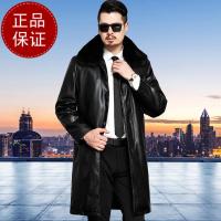 掉皮包换 海宁皮衣男中年爸爸装父亲真皮绵羊皮派克服季中长款貂皮外套早买早便宜真皮绵羊皮非纯皮外套官方旗舰店