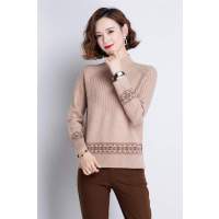 免费试穿 高端山羊绒鄂羊羊专柜正品羊绒衫女士春装2020年新款针织打底衫内搭半高领毛衣女EERDS羊绒衫打底衫官方旗