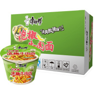 康师傅泡椒牛肉桶面整箱109g*12桶