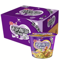 统一方便面2块面饼超满足老坛酸菜牛肉味160g*12桶