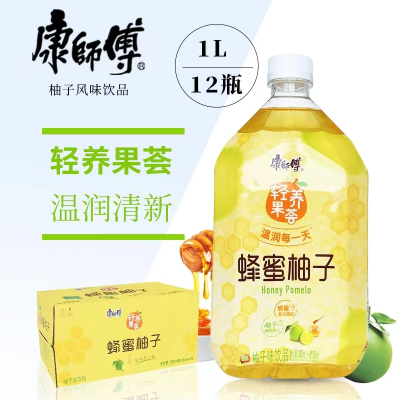 康师傅 轻养果荟 蜂蜜柚子1L*12瓶 箱装 果味饮品
