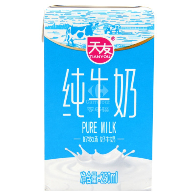 天友康美包纯牛奶250ml