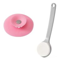 长柄搓澡海绵刷搓澡神器洗澡用品擦后背不求人搓泥搓澡巾去污强力|1件长柄海绵擦+1个防臭硅胶地漏