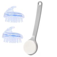长柄搓澡海绵刷搓澡神器洗澡用品擦后背不求人搓泥搓澡巾去污强力|1件长柄海绵擦+2件-高档洗头刷