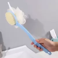 长柄搓澡海绵刷搓澡神器洗澡用品擦后背不求人搓泥搓澡巾去污强力|升级款蓝色(软毛刷+浴球刷)-送挂钩