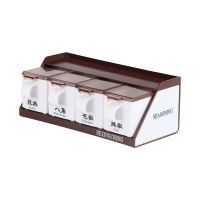 厨房用品壁挂翻盖塑料调味盒罐瓶调料盒子套装家用组合装盐罐配勺