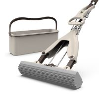 免手洗懒人拖把家用海绵吸水对折拖把可伸缩杆挤水胶棉拖把