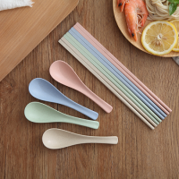 8双筷+8支勺(质保十年)|小麦秸秆创意环保防滑防霉筷子4-8双套装家庭家用耐高温日式筷子