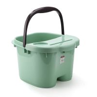 大号绿色有盖[加厚推荐]|泡脚桶带盖加厚塑料洗脚桶带滚轮按摩泡脚盆足浴盆置物四季可用