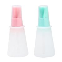 北欧粉+北欧绿|耐高温硅胶油刷带瓶 厨房烙饼油刷子烧烤刷子不掉毛食用毛刷家用